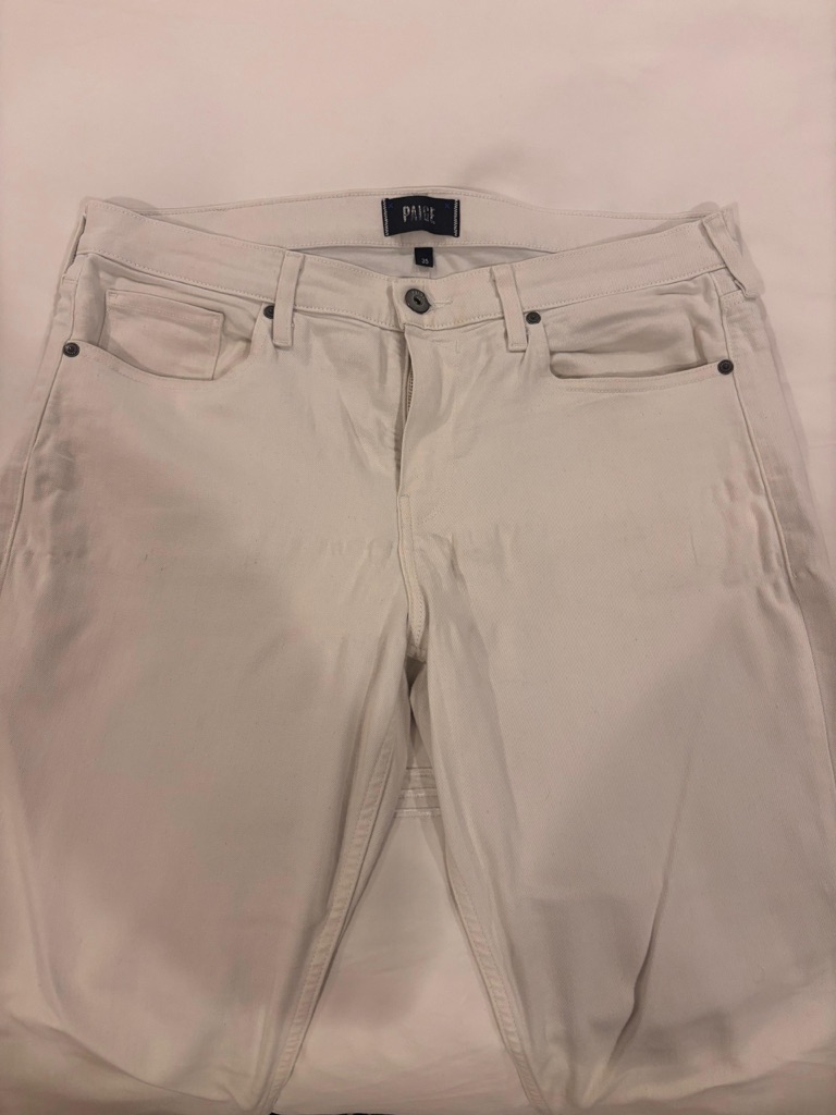 Paige Off-White Straight-Leg Jeans Lennox Version